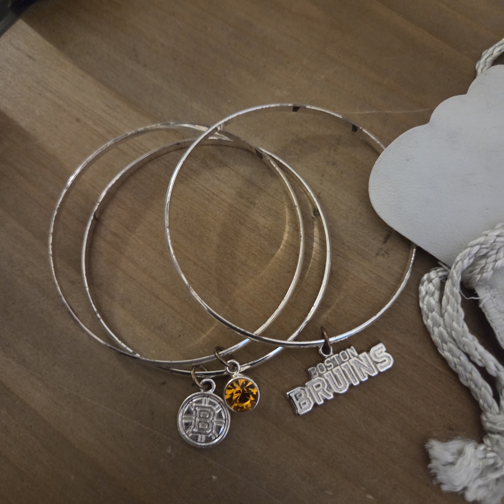 NHL Silver and Gold Boston Bruins Bracelets